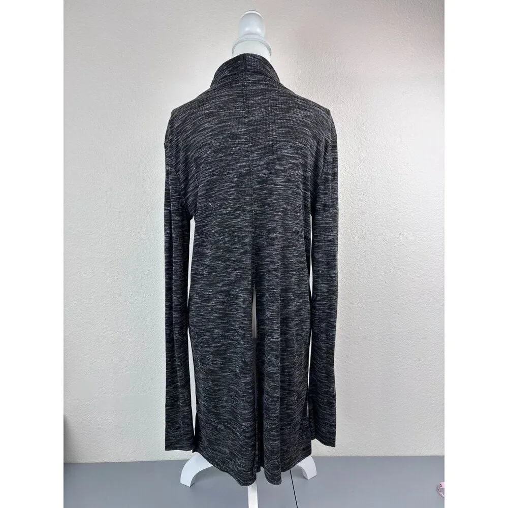 Free People women's large black‎ grey mock neck stonecold ribbed tunic top NWT
